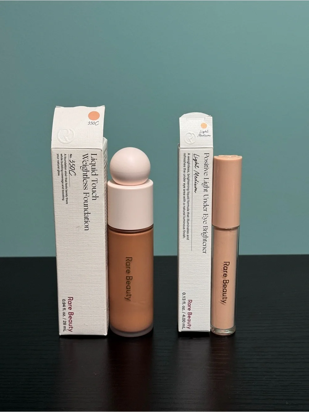 Rare Beauty Foundation & Brightener Duo - Warm beige & Light to Medium